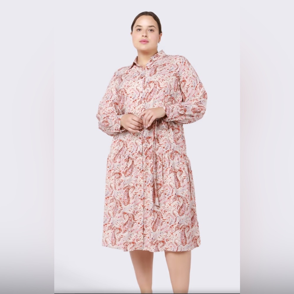New! Dex Evie‎ Tiered Shirtdress With Belt